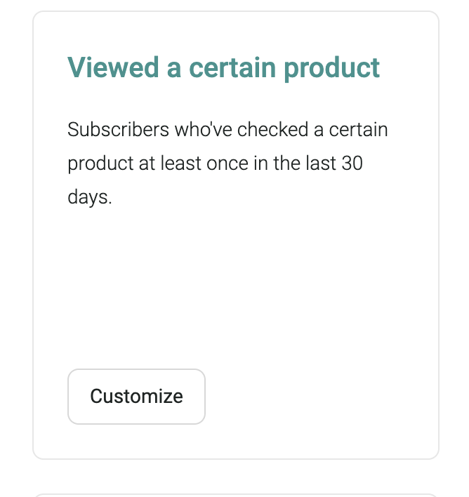 viewed a certain product segment