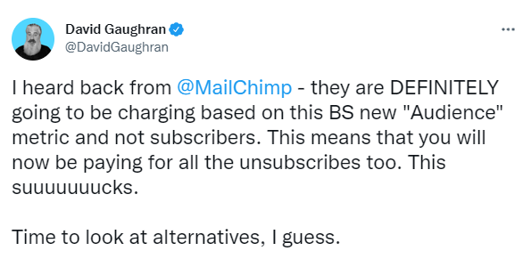 News about Mailchimp pricing changes