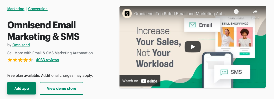 omnisend email marketing shopify app