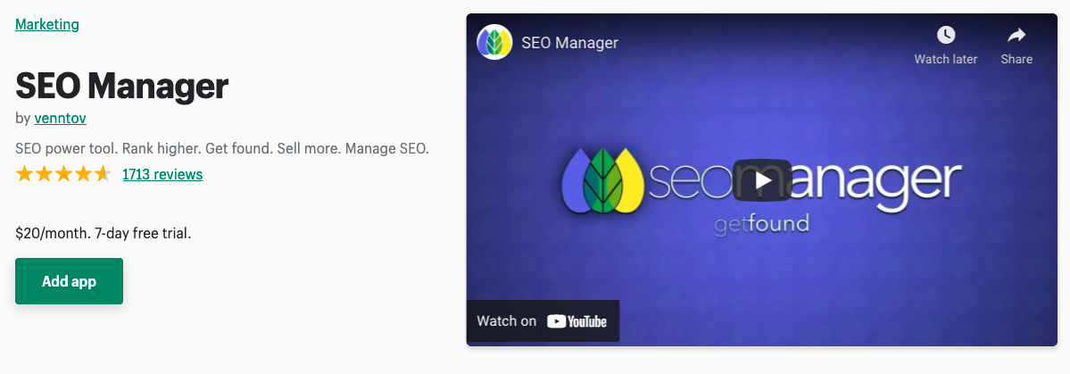 SEO Manager tool