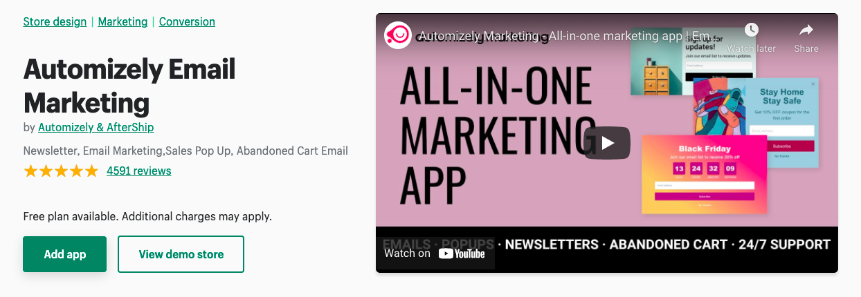Automizely — Lightweight email marketing