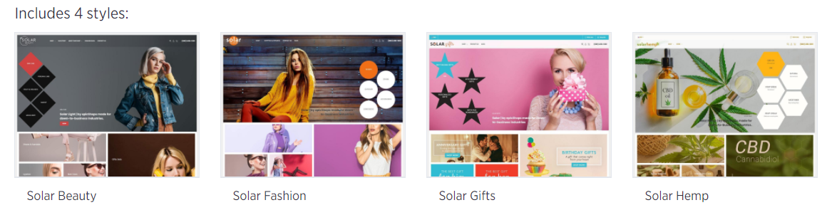 Four styles for Solar theme