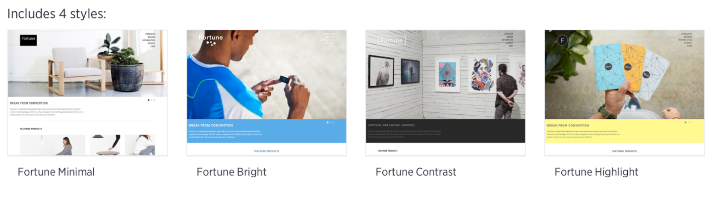 Four styles for Fortune theme