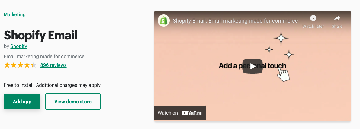 Shopify email app