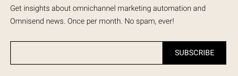 Omnisend sign up box in a site footer