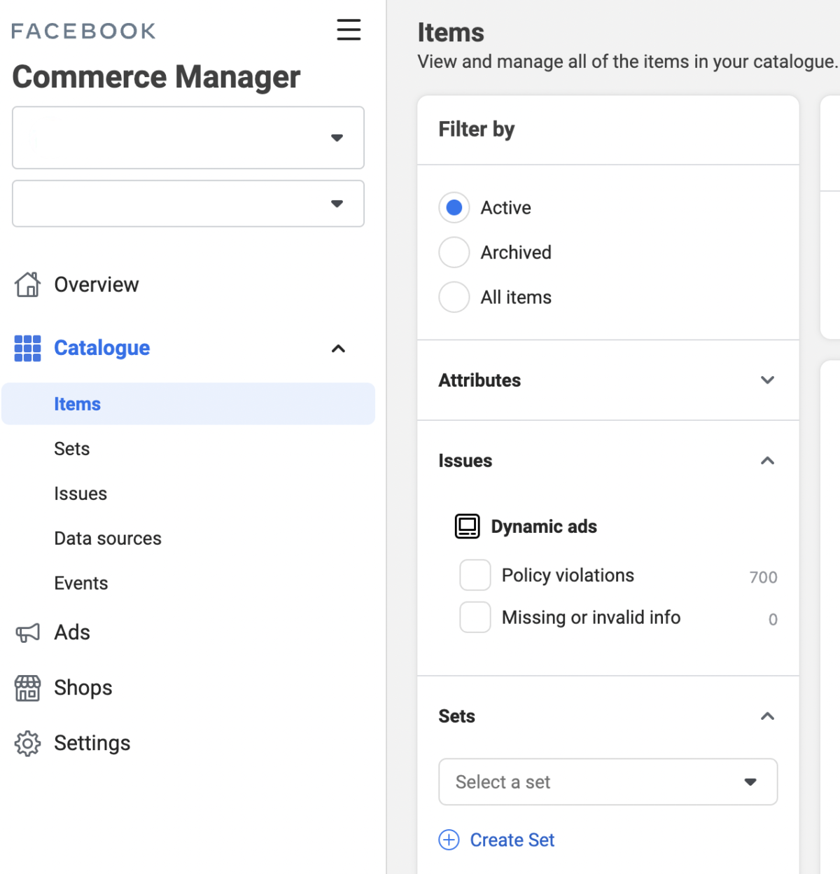 facebook commerce manager