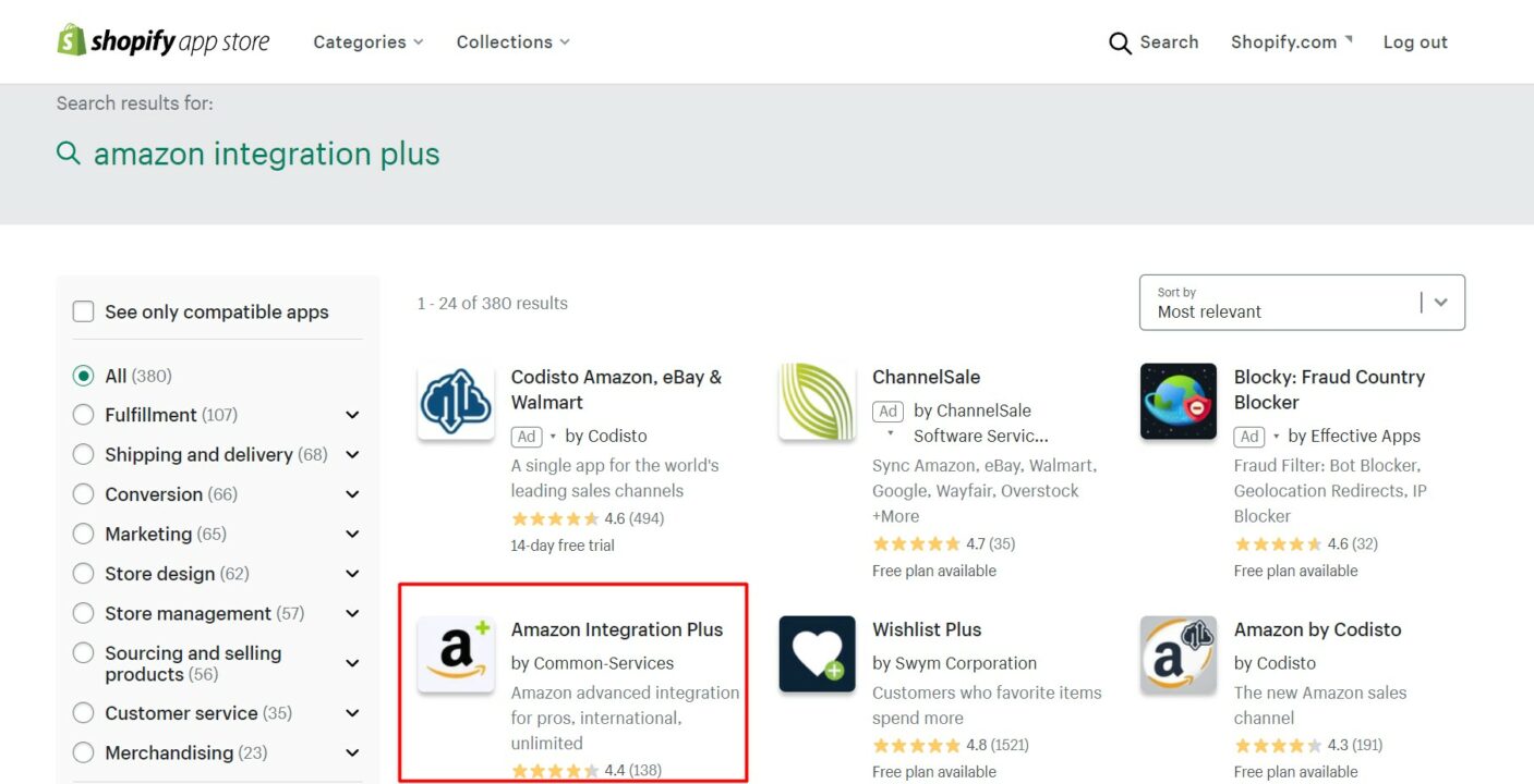 shopify app store