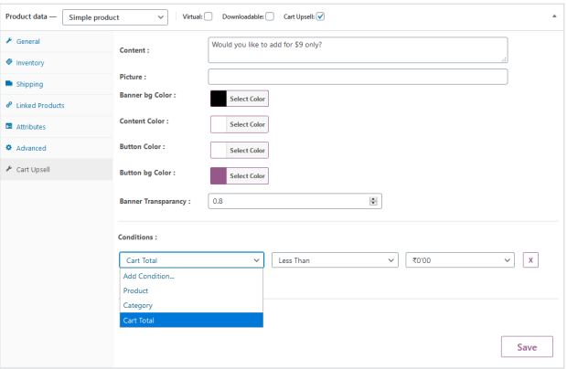 Cart Upsell for WooCommerce plugin