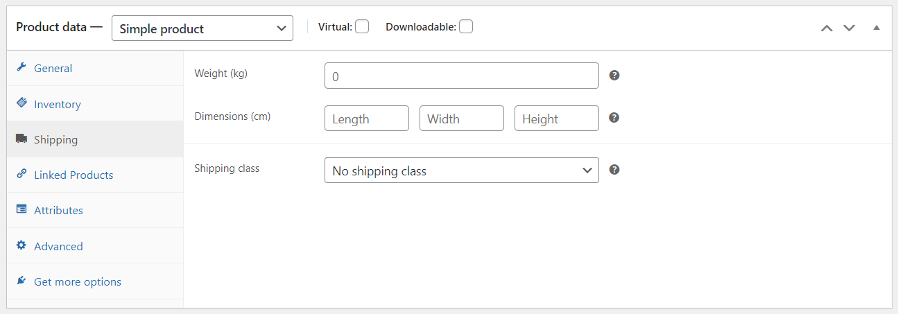 Shipping section in Woocommerce
