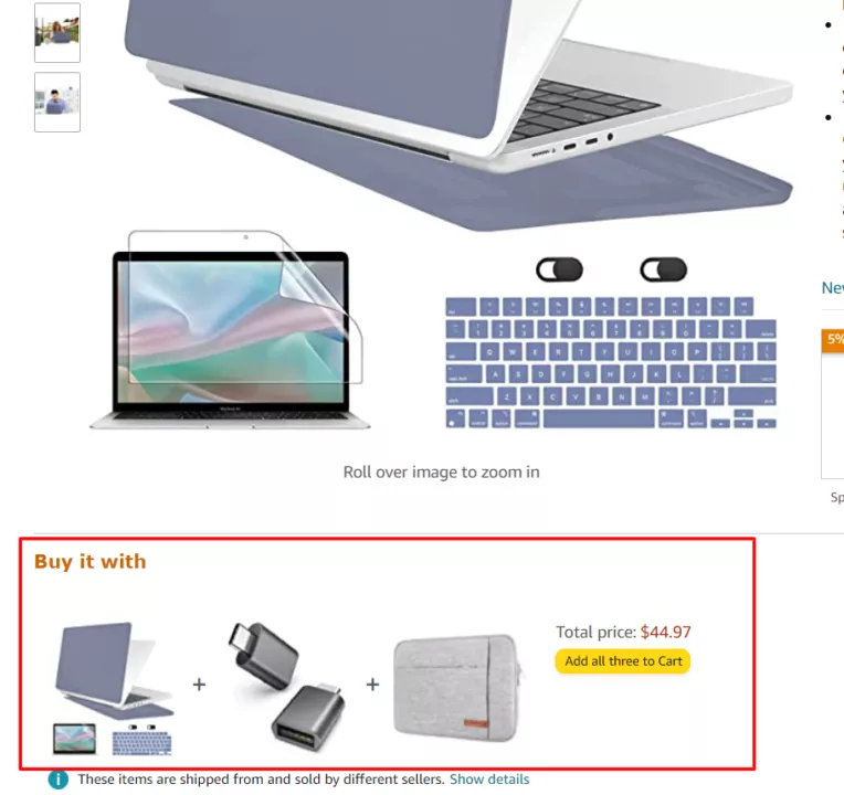 showing frequently bought together products while people are still browsing