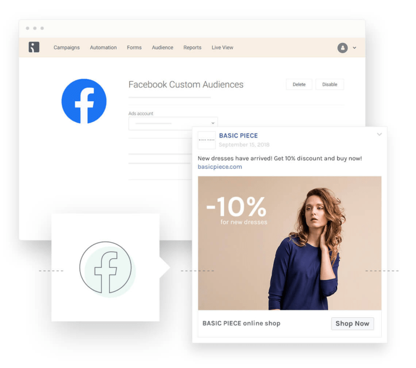 Facebook and Google retargeting in automated workflows
