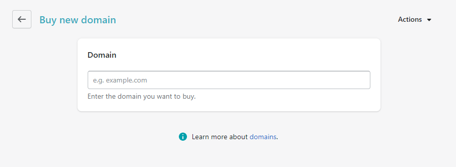 process of buying Shopify domain