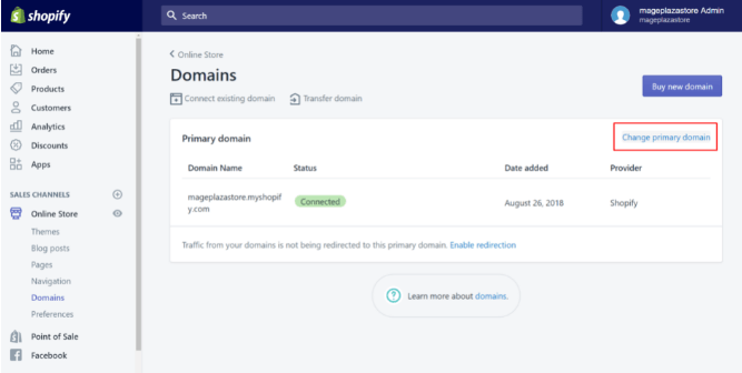 changing primary domain