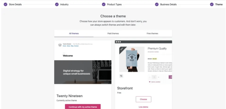 choosing Woocommerce theme