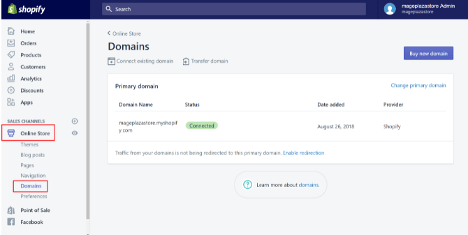 changing Shopify domain name