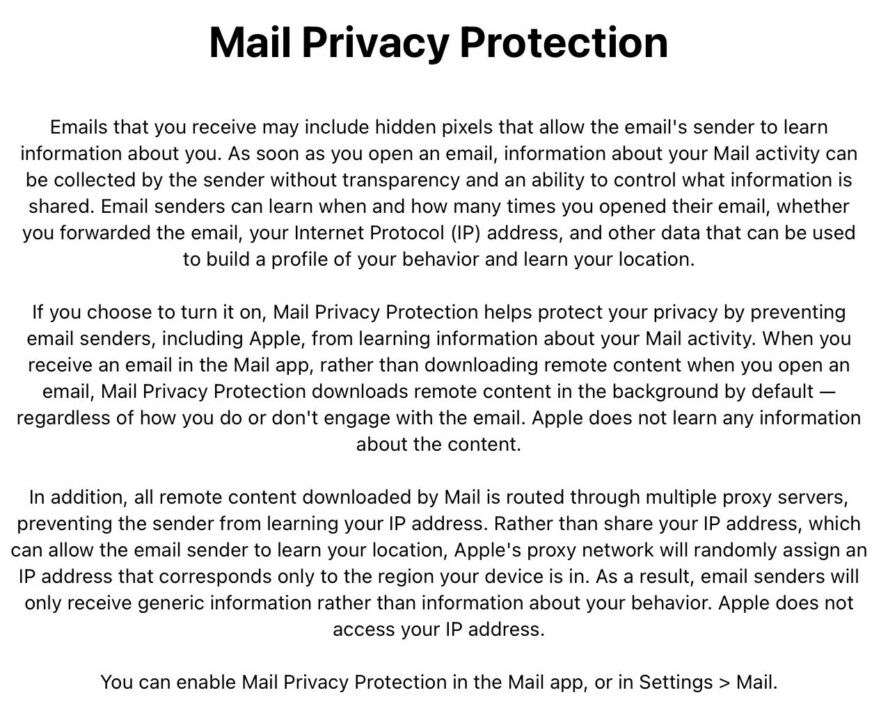 mail privacy protection notice cropped