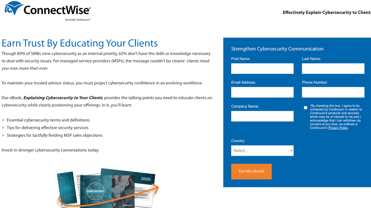 targeted landing page example