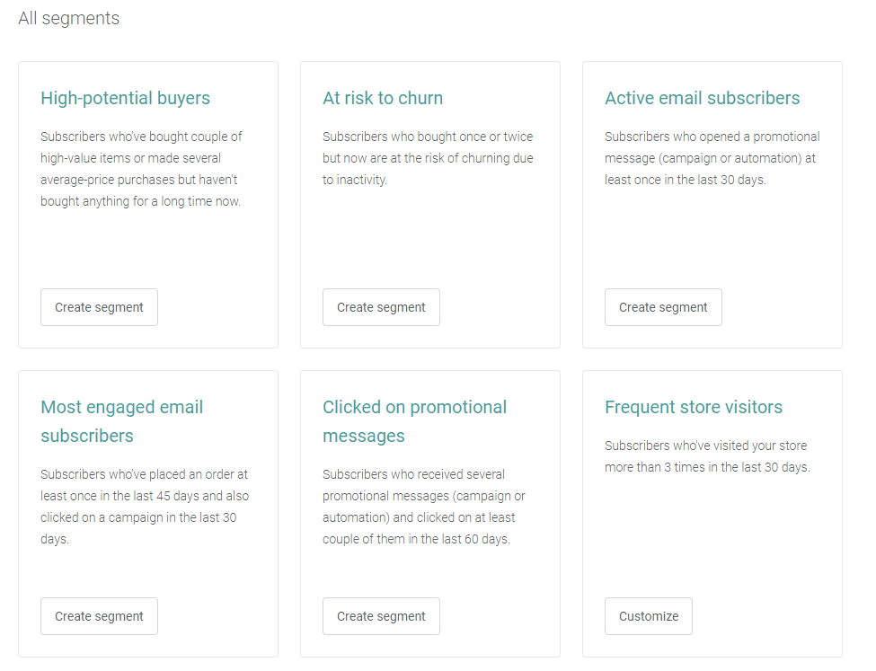 most popular segments to help you target better