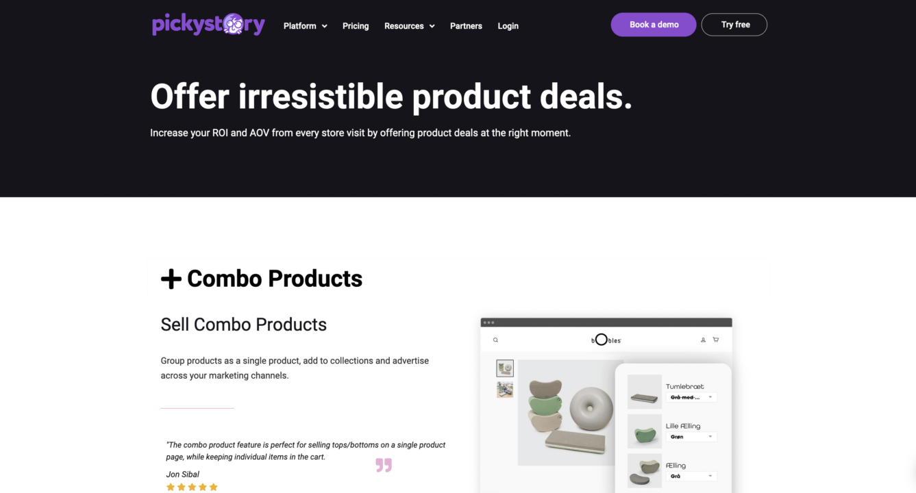 Bundles app on Shopify