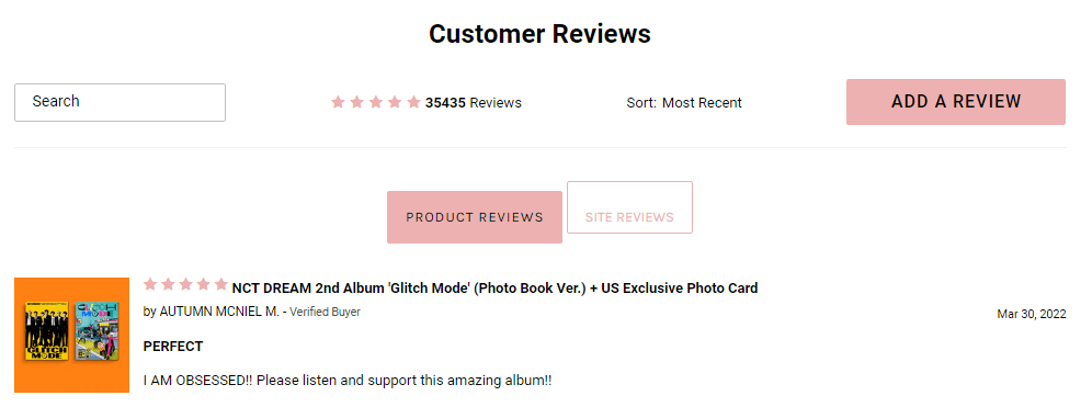 customer reviews