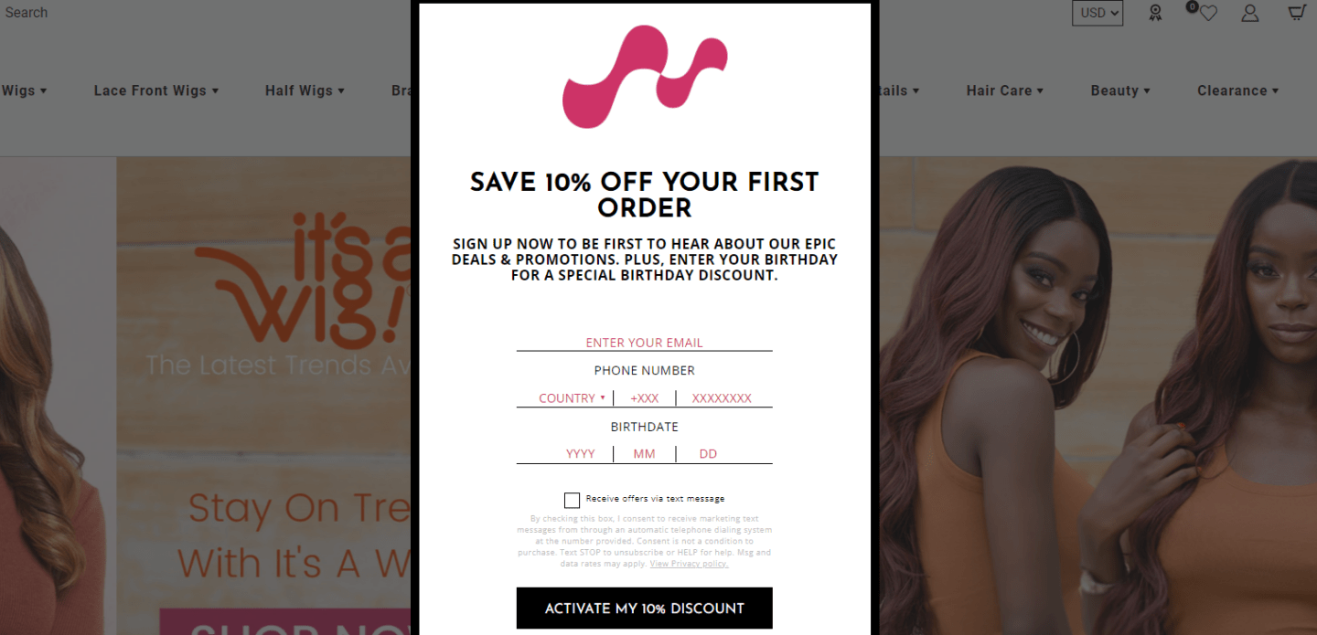 10% off discount popup