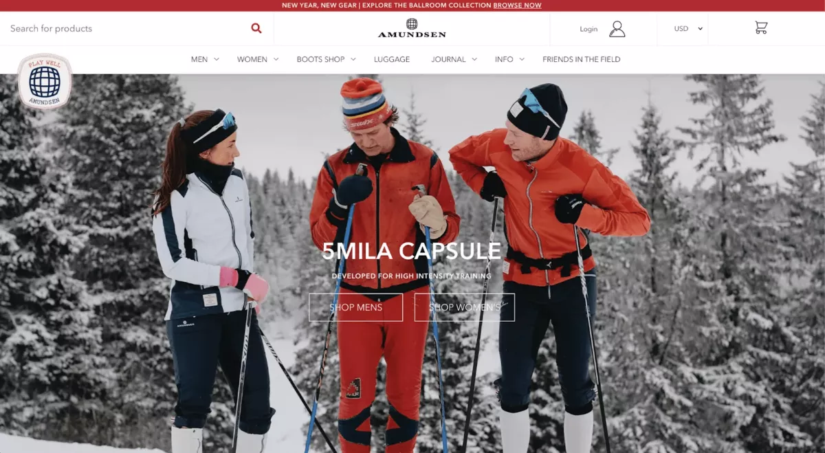 amundsen sports woocommerce example