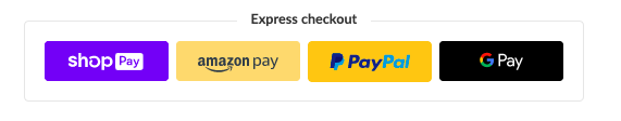 Express checkout options