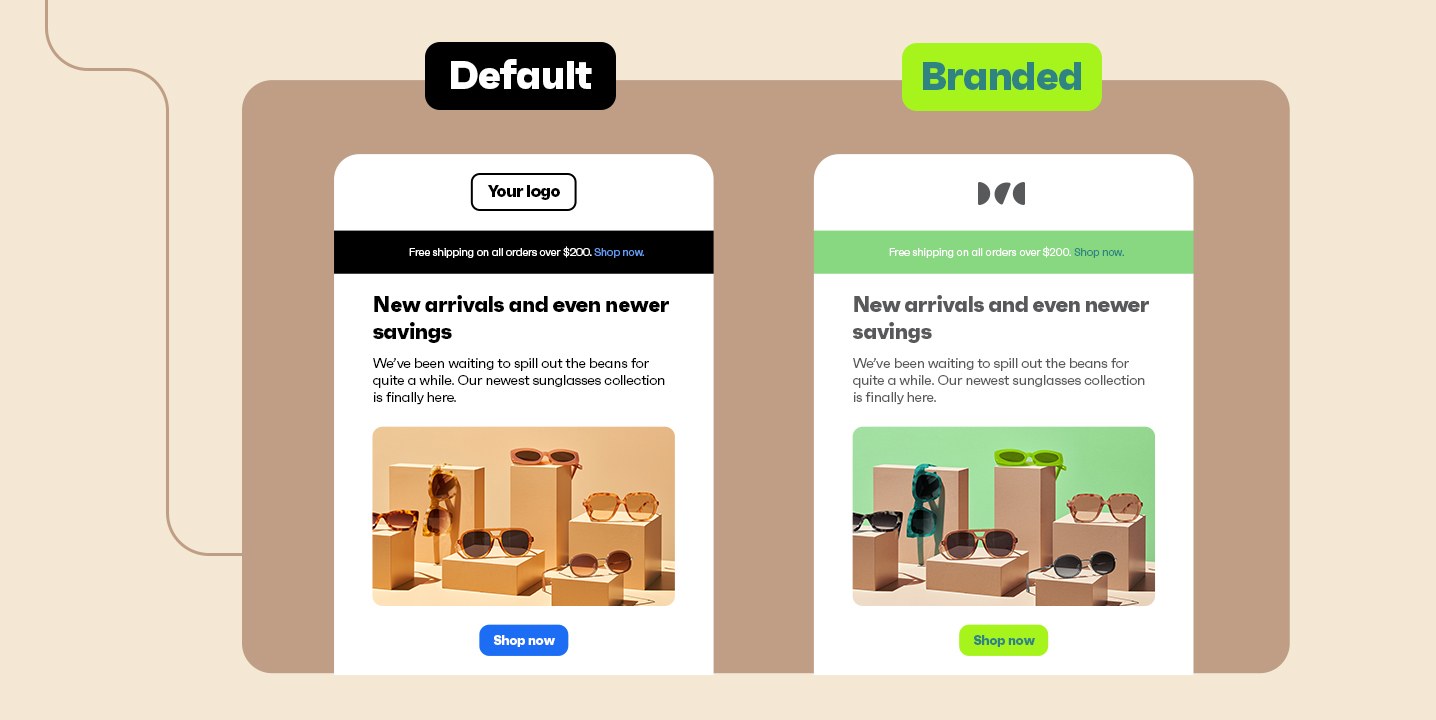 Example of branded emails using Omnisend