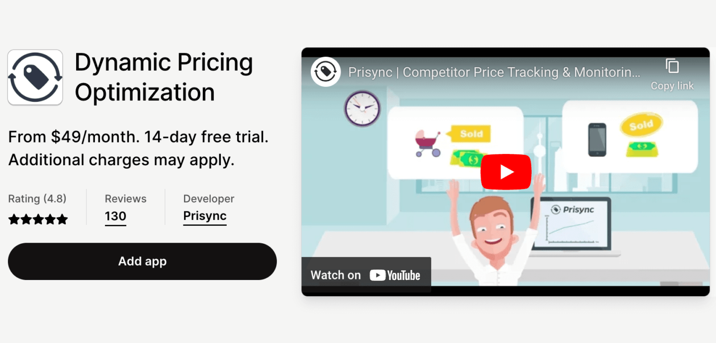 Dynamic pricing optimization app