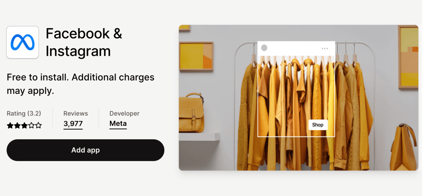 Facebook channel Shopify app