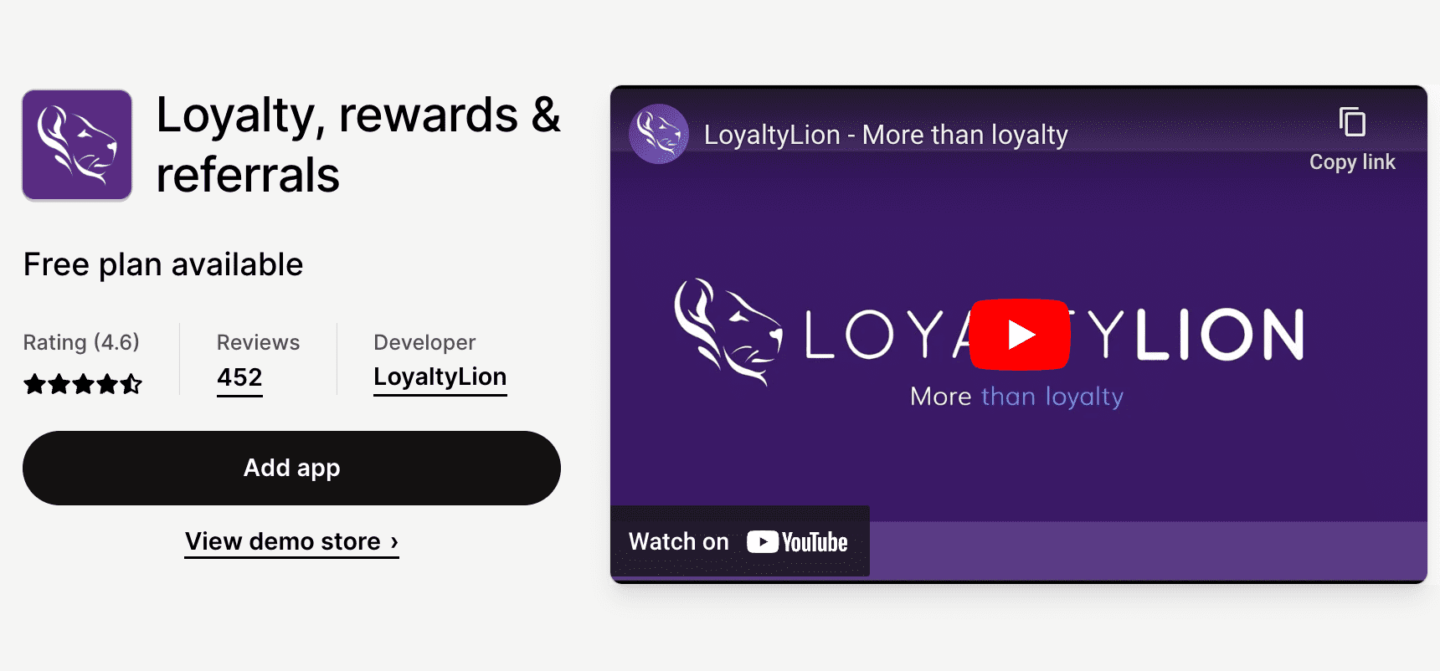 Loyaltylion Shopify app