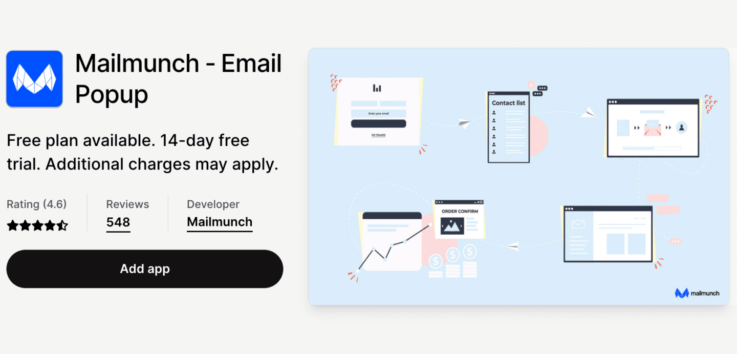Mailmunch Shopify app