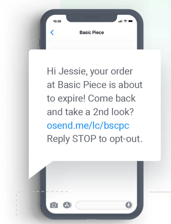 example of a message with an option to opt-out from communication