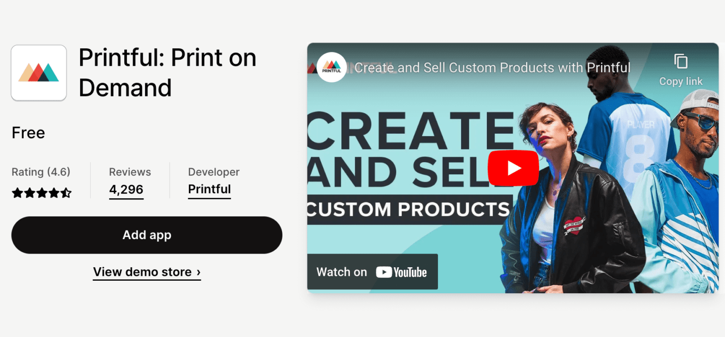 Printful Shopify app
