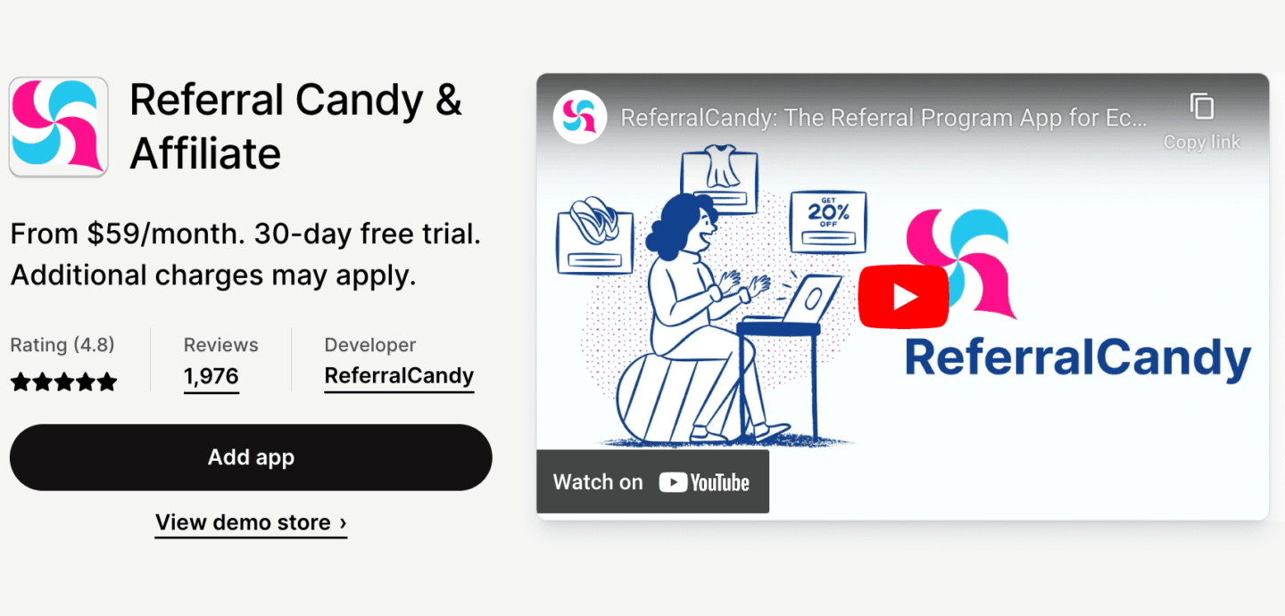 Referralcandy Shopify app