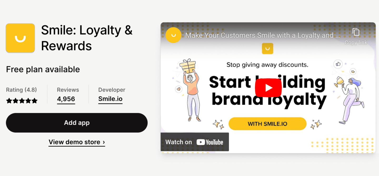 Smile Shopify app