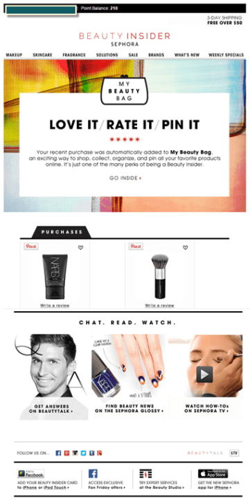 woocommerce follow up email example sephora