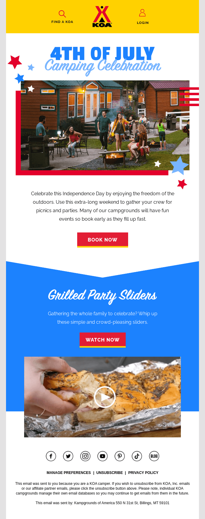 Koa 4th of July email