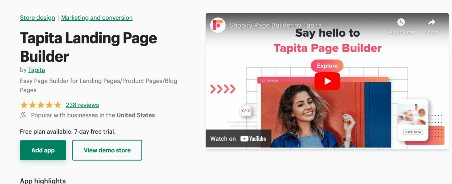 Tapita Shopify app