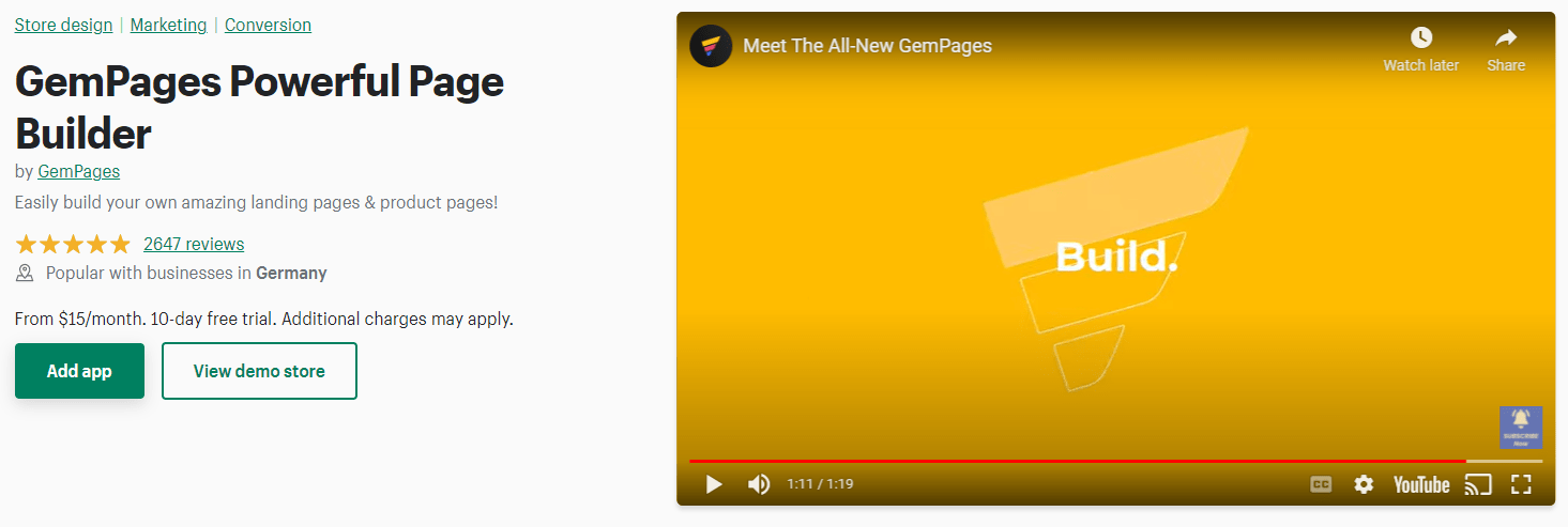 GemPages Powerful Page Builder