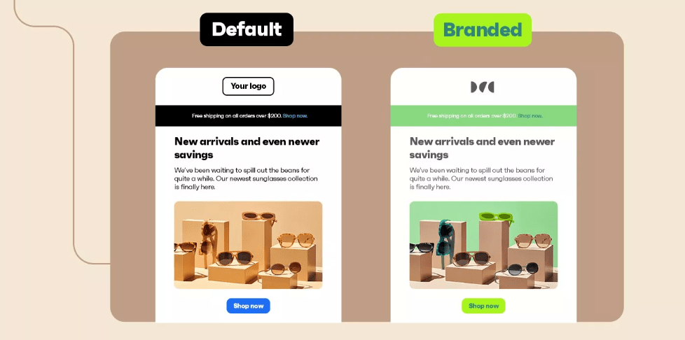 Difference between branded and non branded emails 