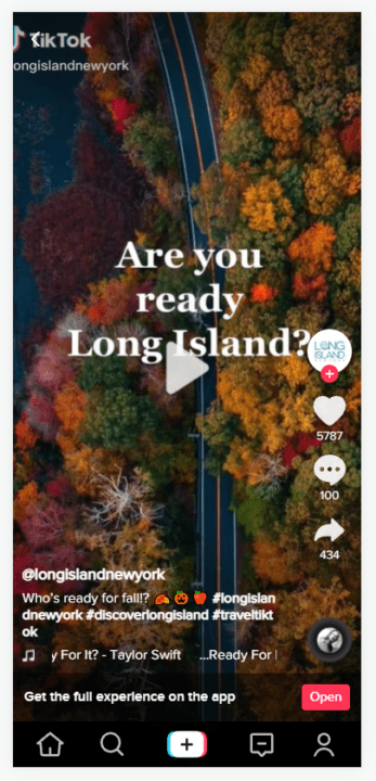 TikTok video a part of a campaign to increase tourism in Long Island