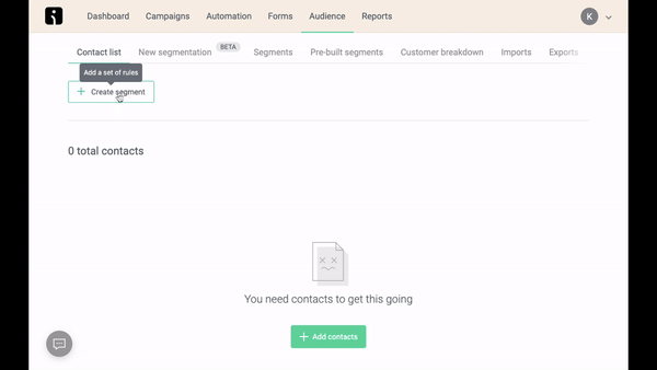 process of segmenting customers based on feedback after the purchase