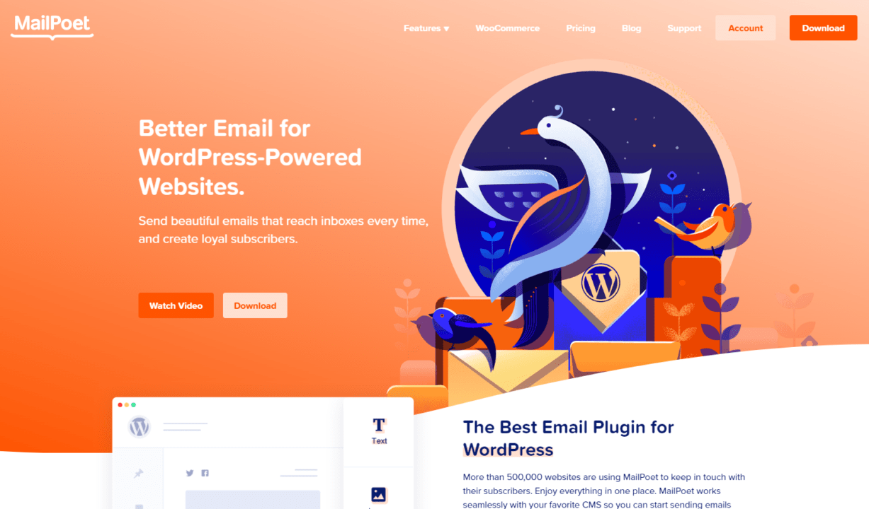 Mailpoet plugin for Woocommerce