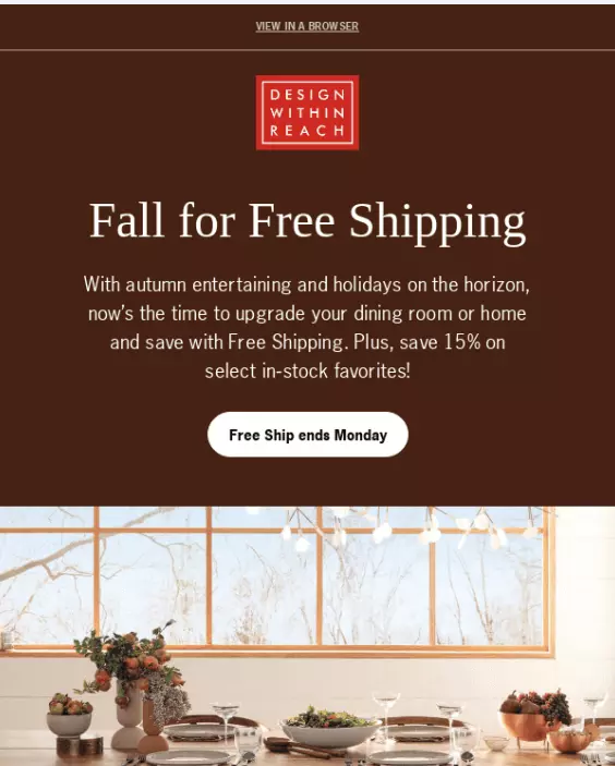 fall for free shipping email