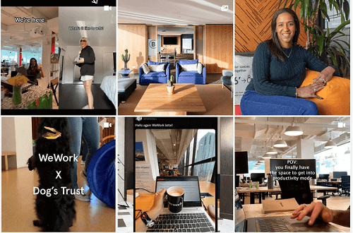 wework example of a product catalog on instagram