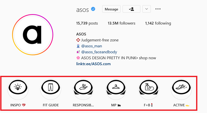 example of Instagram highlights
