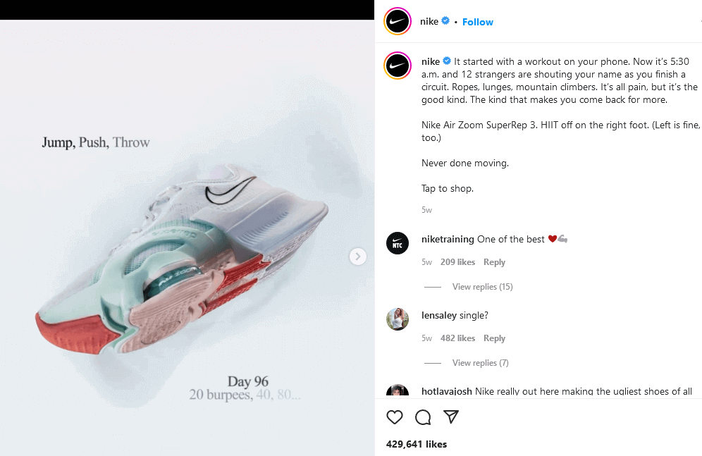 an example of good quality picture of Nike’s Air Zoom SuperRep 3 shoes