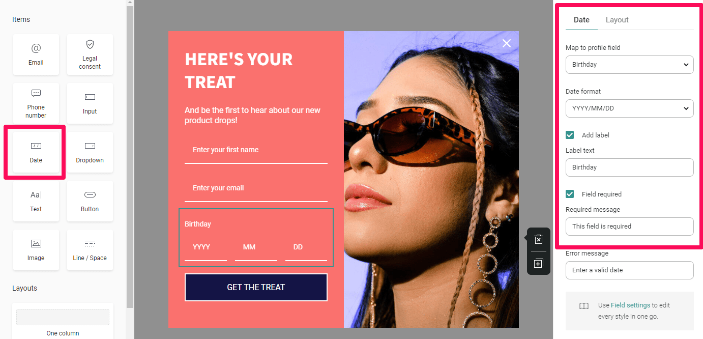 process of creating a popup