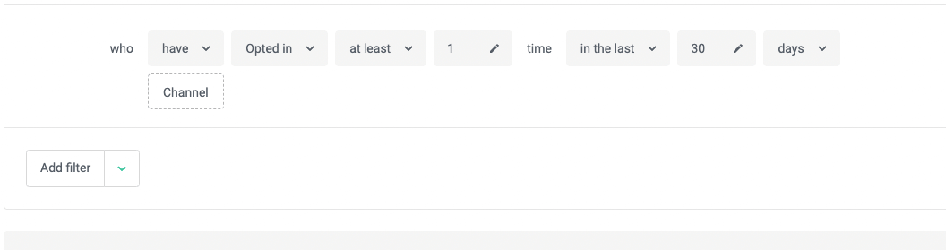 rule to select the data customer "opted in"